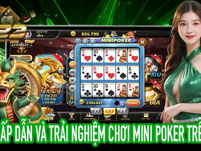 Hình ảnh các loại game bài và mini game với chip và quân bài